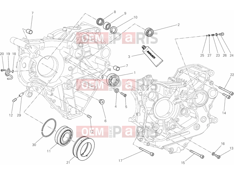 DUCATI 2014 Diavel STRADA CRANKCASE BEARINGS » ENGINE CASE