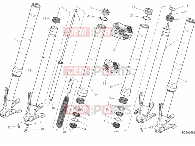 DUCATI 2014 HYPERSTRADA FRONT FORK » FRONT SUSPENSION
