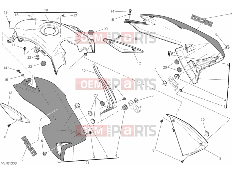 DUCATI 2014 HYPERSTRADA 34A - FAIRING (1) » PLASTICS