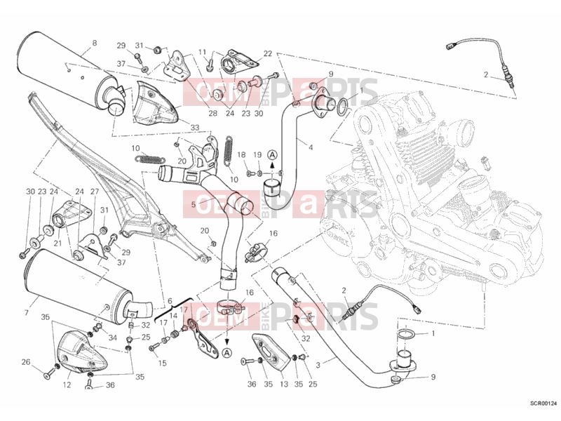 DUCATI 2013 Monster 696 EXHAUST SYSTEM » EXHAUST SYSTEM