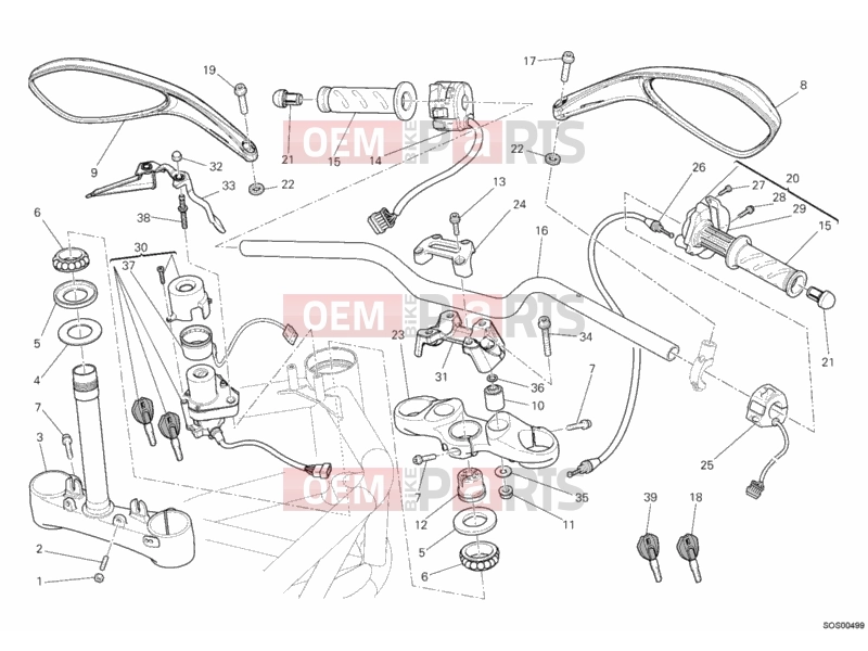 DUCATI 2013 Monster 796 ABS HANDLEBAR » HANDLE BAR