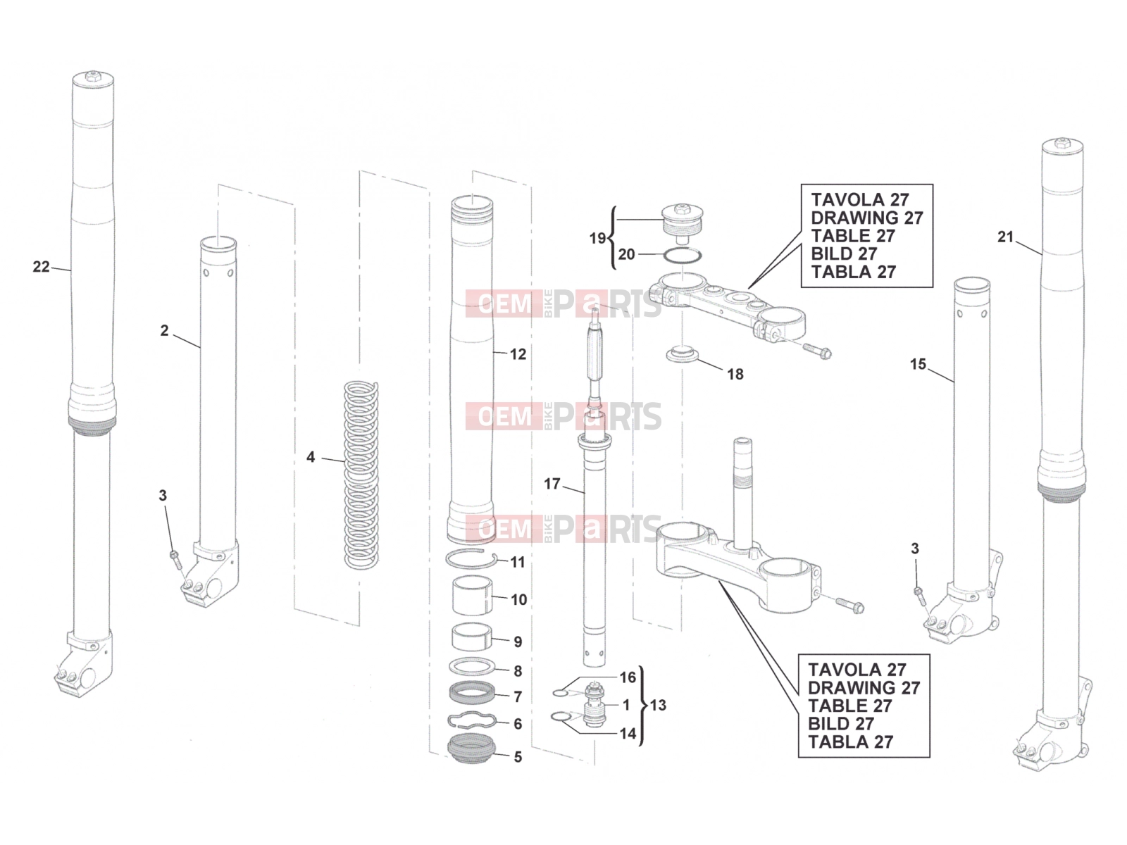 FRONT FORK ASSEMBLY - Husqvarna TE 449-511 2013