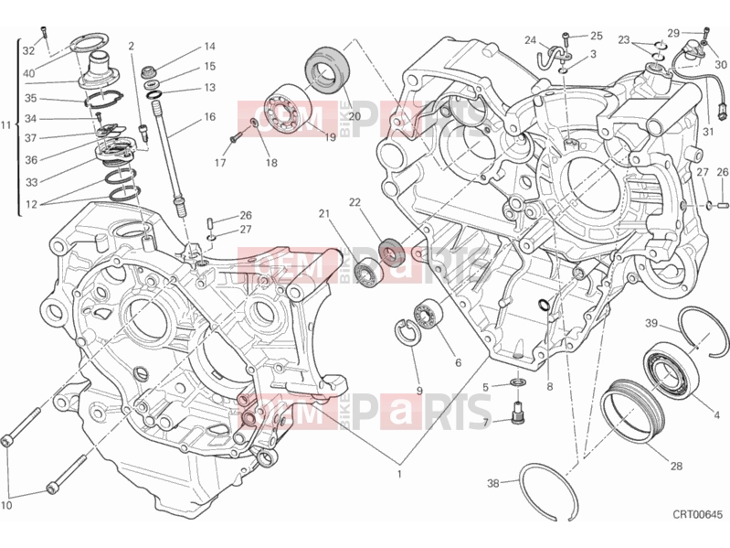 DUCATI 2013 Diavel AMG HALF-CRANKCASES PAIR » ENGINE CASE