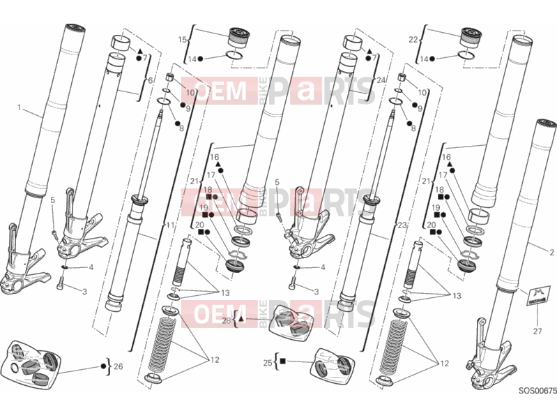 DUCATI 2013 HYPERMOTARD SP FRONT FORK » FRONT SUSPENSION