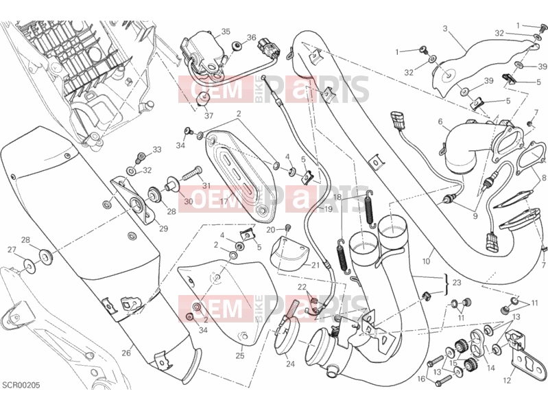 DUCATI 2013 HYPERSTRADA EXHAUST SYSTEM » EXHAUST SYSTEM