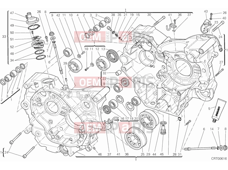 DUCATI 2013 HYPERSTRADA HALF-CRANKCASES PAIR » ENGINE CASE