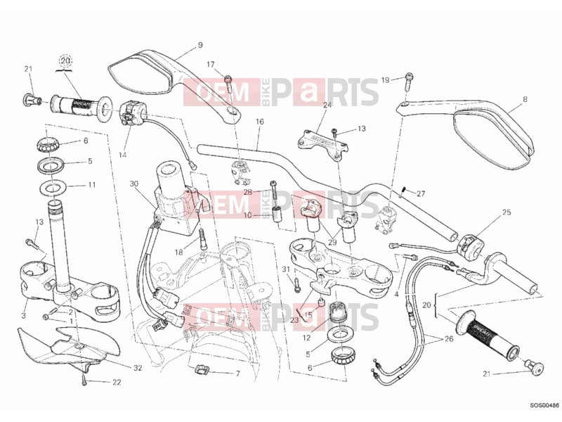 DUCATI 2012 Multistrada 1200 ABS HANDLEBAR » HANDLE BAR