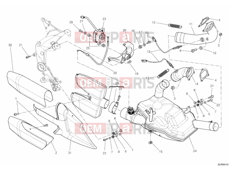 DUCATI 2012 Multistrada 1200 ABS EXHAUST SYSTEM » EXHAUST SYSTEM