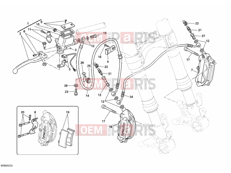DUCATI 2012 Monster 696 FRONT BRAKE SYSTEM » BRAKING SYSTEM
