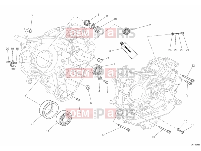 DUCATI 2011 Multistrada 1200 CRANKCASE BEARINGS » ENGINE CASE