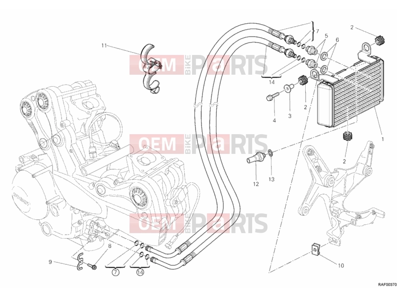 DUCATI 2011 Multistrada 1200 OIL COOLER » LUBRICATION SYSTEM