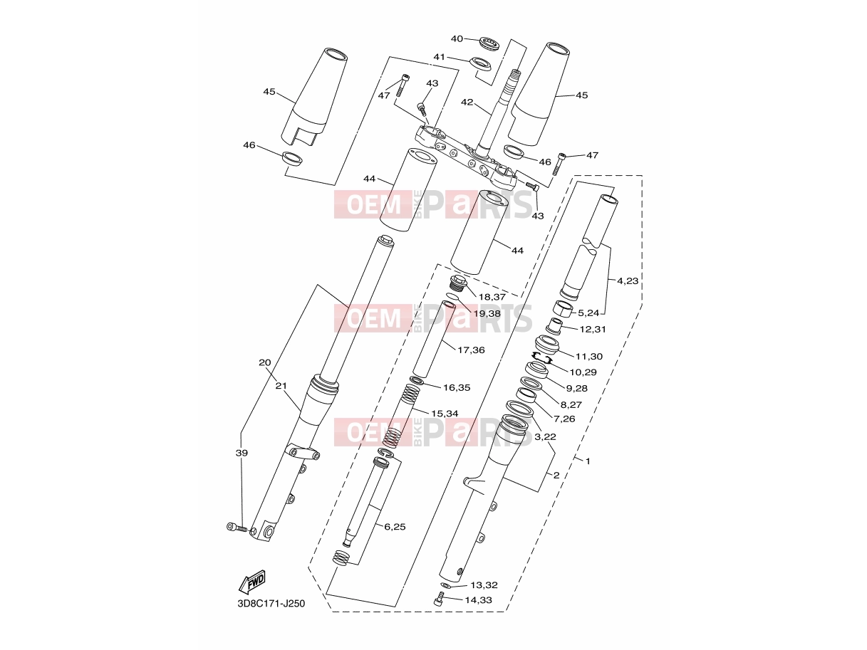 FRONT FORK - Yamaha XVS1300A 12C7 2013