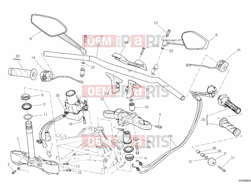 DUCATI 2011 Diavel Carbon HANDLEBAR » HANDLE BAR