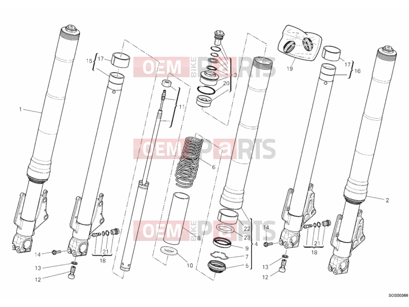 DUCATI 2010 Multistrada 1100 FRONT FORK » FRONT SUSPENSION
