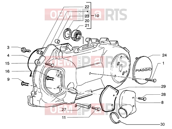 Engine » Crankcase cooling - Piaggio Beverly 125