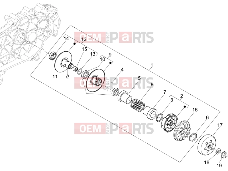 Engine » Driven pulley - Piaggio Beverly 125 2006