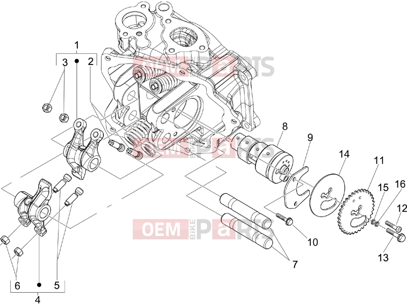 Engine » Rocking levers support unit - Piaggio Beverly 125 2006