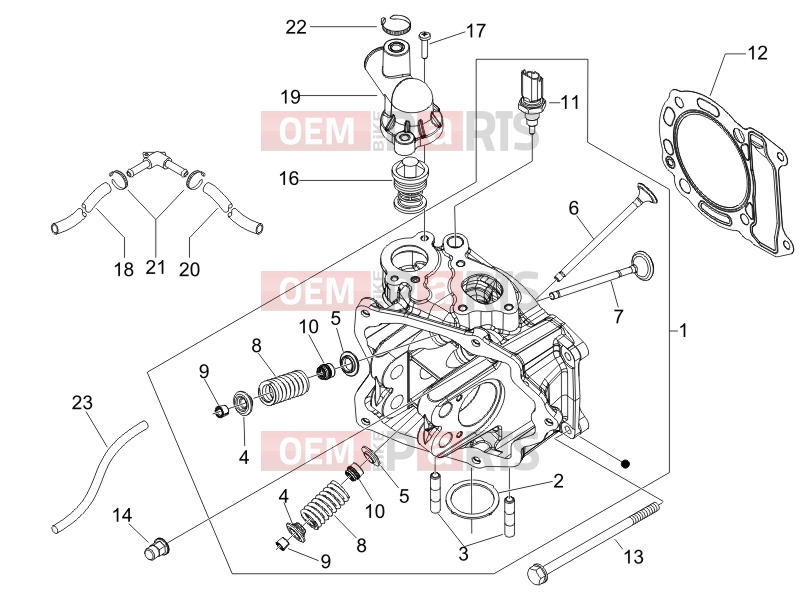 Engine » Head unit - Valve - Piaggio Beverly 250 2005
