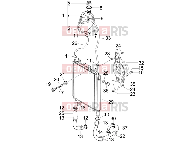 PIAGGIO Beverly 250 Frame - Plastic parts - Coachwork » Cooling system