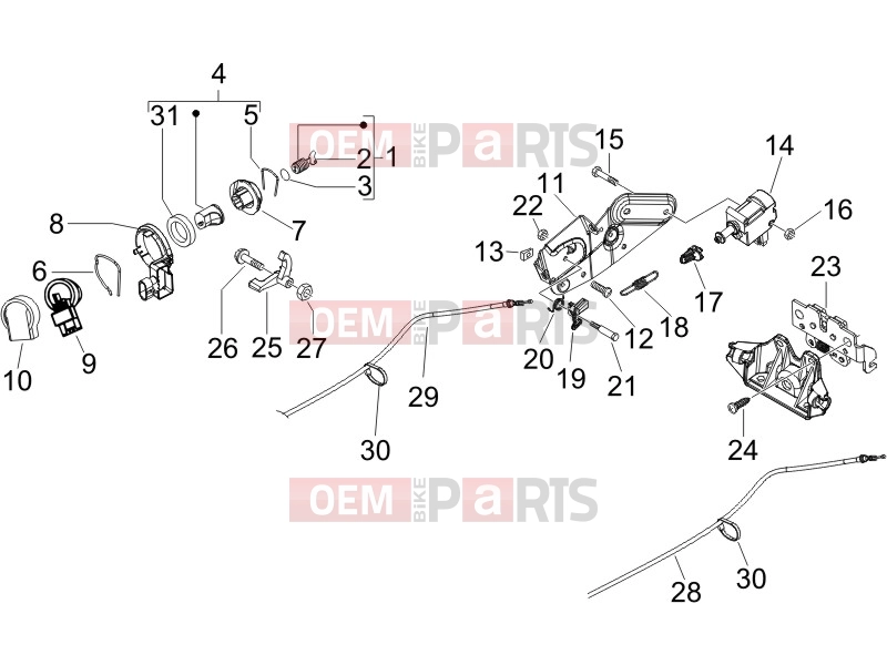 PIAGGIO Beverly 250 Frame - Plastic parts - Coachwork » Locks