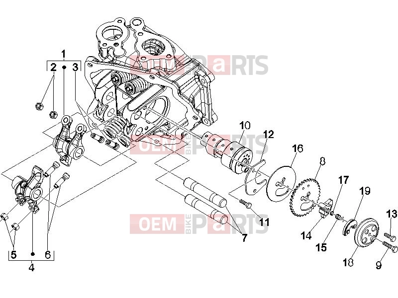 Engine » Rocking levers support unit - Piaggio Beverly 250 ie 2006