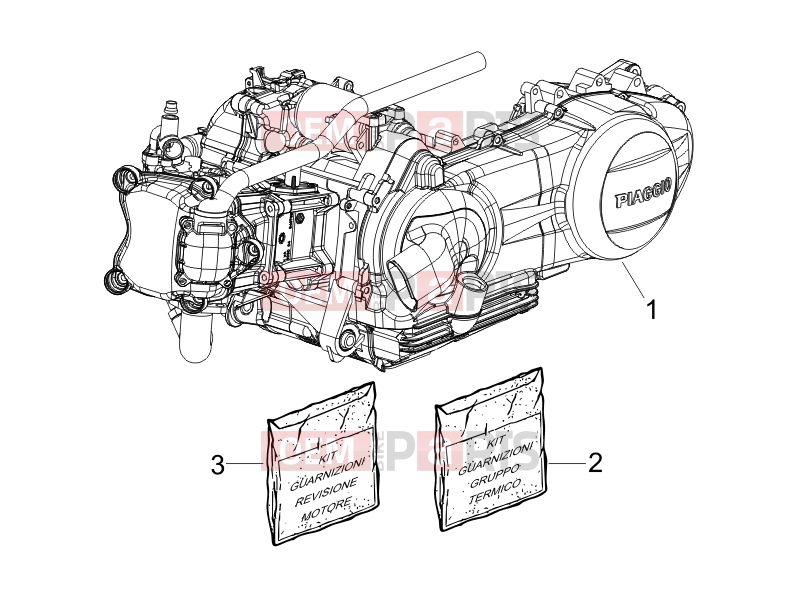 PIAGGIO Beverly 250 Tourer Engine » Engine, assembly