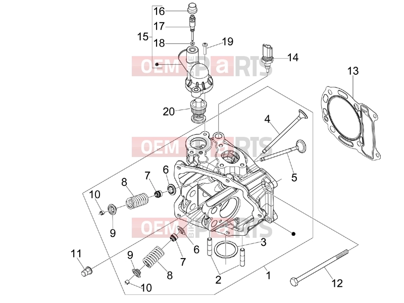 Engine » Head unit - Valve - Piaggio Beverly 250 Tourer 2007