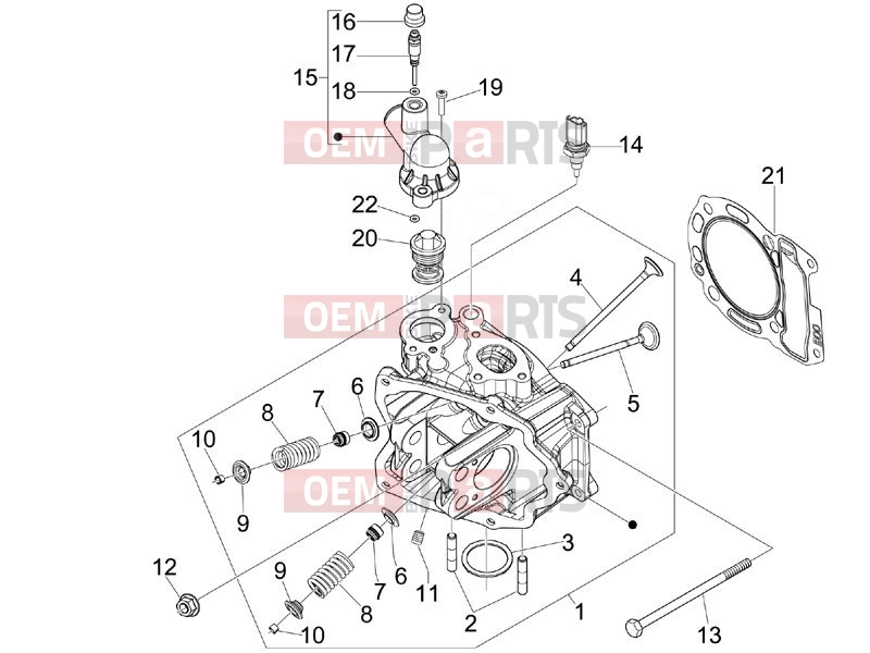 Engine » Head unit - Valve - Piaggio Beverly 300 ie ABS 2017