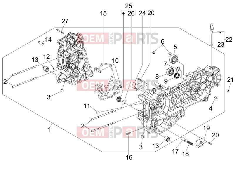 PIAGGIO Beverly 300 ie Tourer Engine » Crankcase