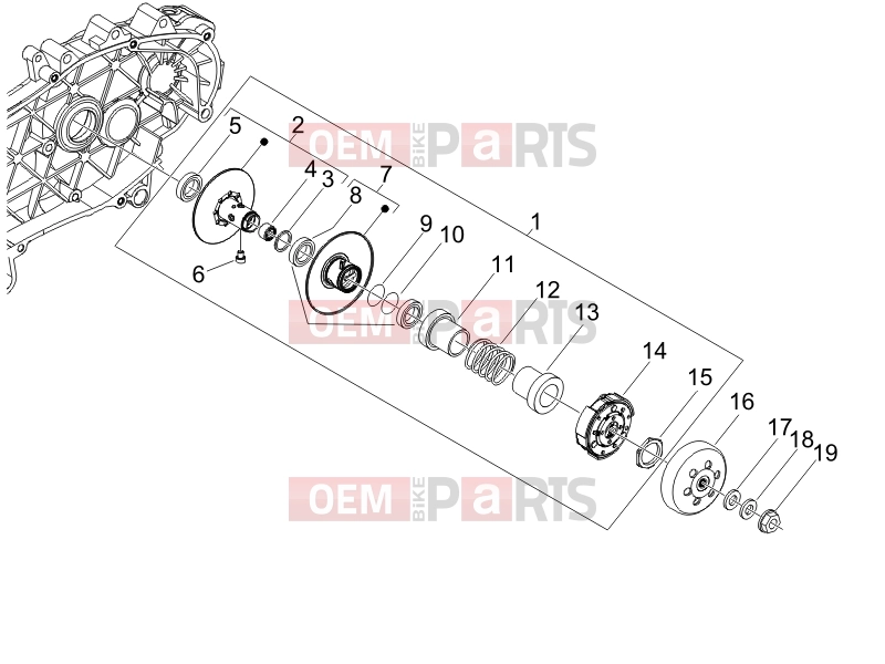 Engine » Driven pulley - Piaggio Beverly 400 ie Tourer 2009