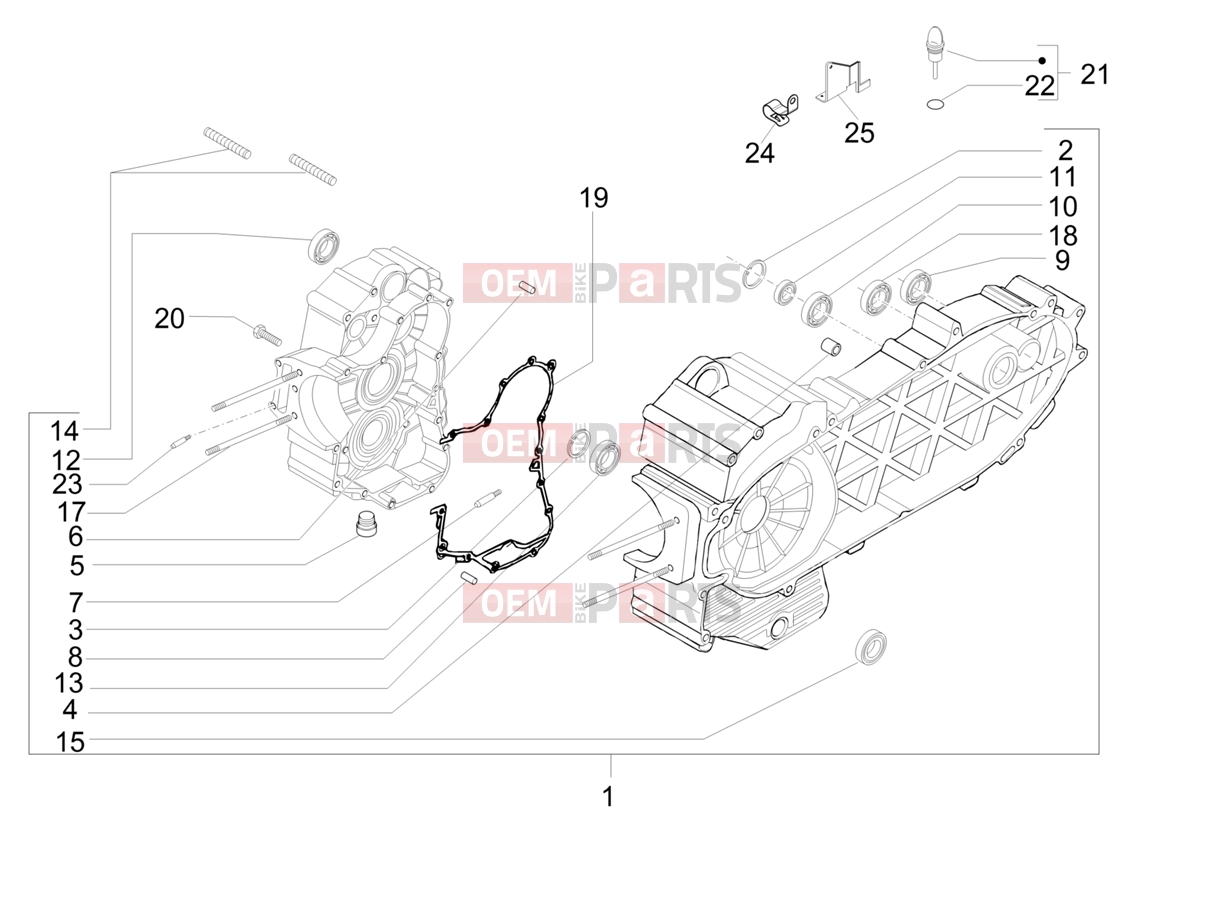 PIAGGIO Beverly 500 Engine » Crankcase