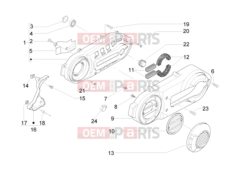 PIAGGIO Beverly 500 Cruiser Engine » Crankcase cover - Crankcase cooling