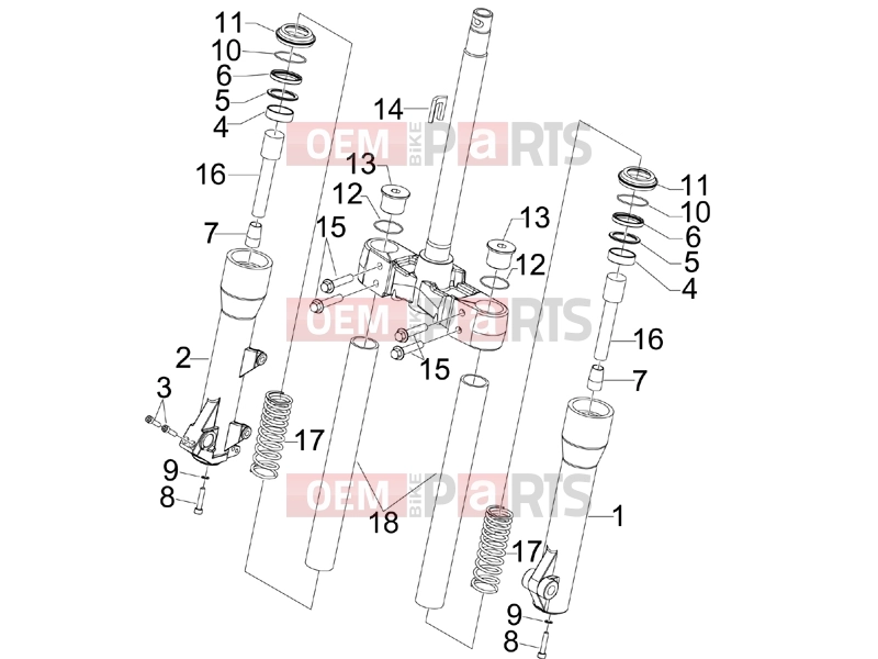 PIAGGIO Beverly 500 Cruiser Suspensions - Wheels » Fork's components (Kayaba)