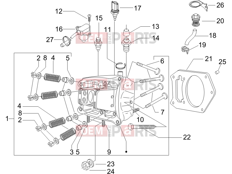 Engine » Head unit - Valve - Piaggio Beverly 500 ie 2007