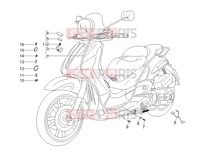 Electrical system » Main cable harness - Piaggio Beverly 500 ie 2007