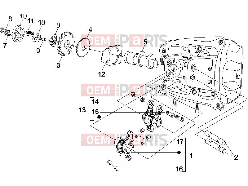 Engine » Rocking levers support unit - Piaggio Beverly 500 ie 2007