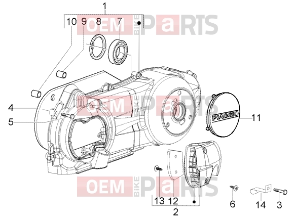 Engine » Crankcase cooling - Piaggio BV 250 (U.S.A.)