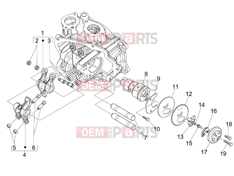Engine » Rocking levers support unit - Piaggio BV 250 (U.S.A.) 2007