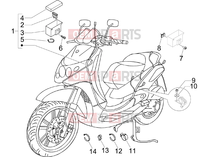 Electrical system » Main cable harness - Piaggio BV 250 (U.S.A.) 2008