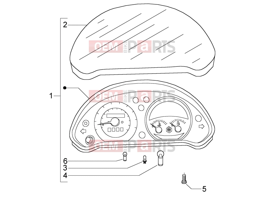 Electrical system » Instruments set - Piaggio BV 500 ( USA / CA )