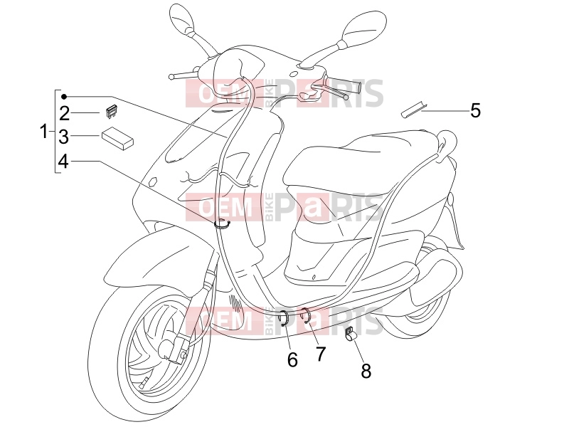 Electrical system » Main cable harness - Piaggio Fly 100 2006