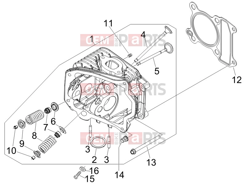 PIAGGIO Fly 100 Engine » Head unit - Valve