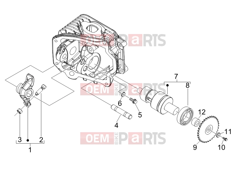 PIAGGIO Fly 100 Engine » Rocking levers support unit