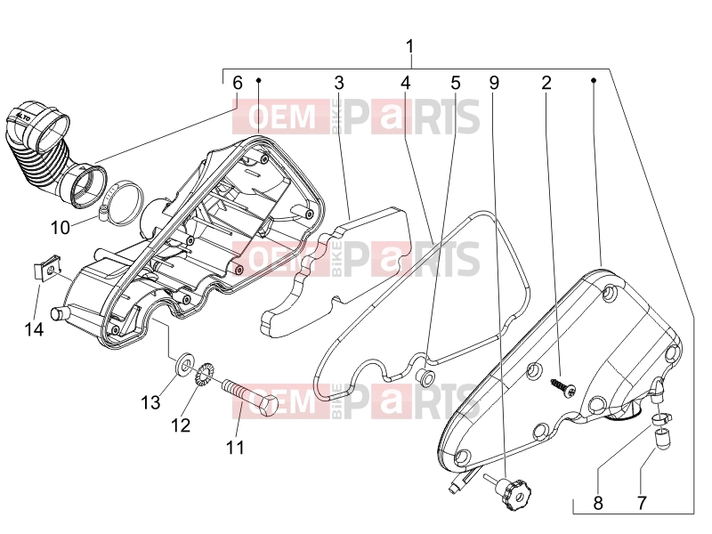 Engine » Air filter - Piaggio Fly 100 2014