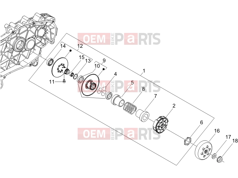 Engine » Driven pulley - Piaggio Fly 125 2007