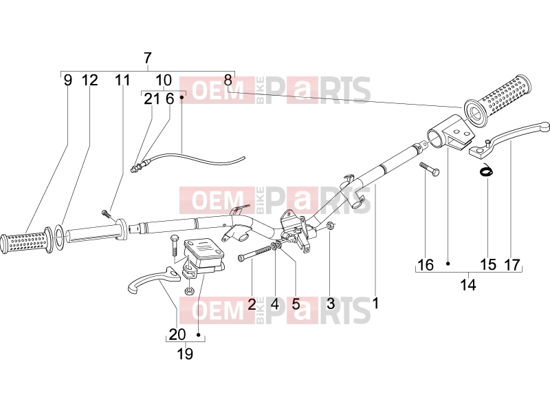 PIAGGIO Fly 125  Handlebars/Steering » Handlebars - Master cil.