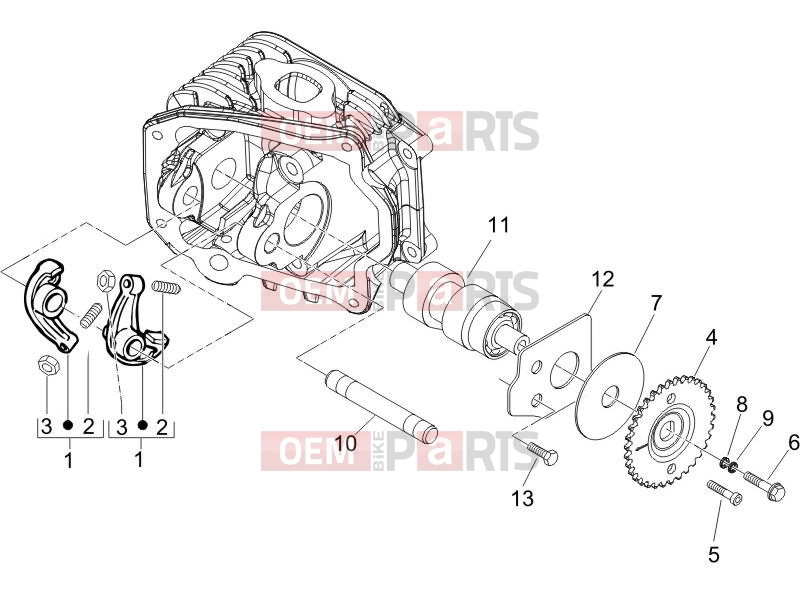 PIAGGIO Fly 125  Engine » Rocking levers support unit