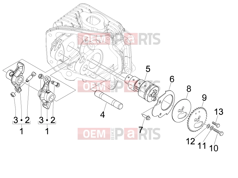 PIAGGIO Fly 125  Engine » Rocking levers support unit