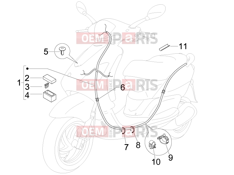 Electrical system » Main cable harness - Piaggio Fly 125 2009