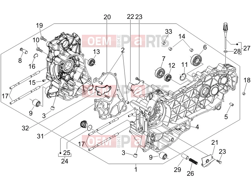 PIAGGIO Fly 125  Engine » Crankcase